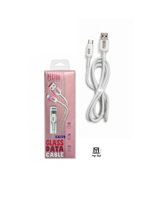کابل شارژ PECTOR 60W تایپ C پکدار مدل PX-170t